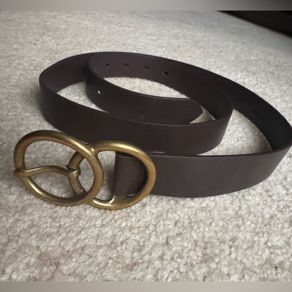 Banana Republic Brown Goldtone Double O-Ring Belt Large - Picture 2 of 13